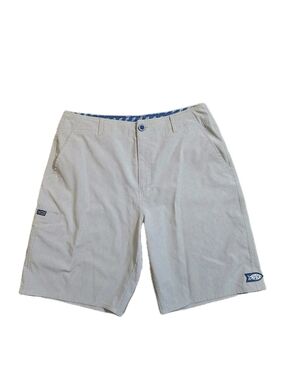 AFTCO Cloudburst Fishing Shorts Mens Size 32 Hybrid Aftech Outdoor Stretch Gray